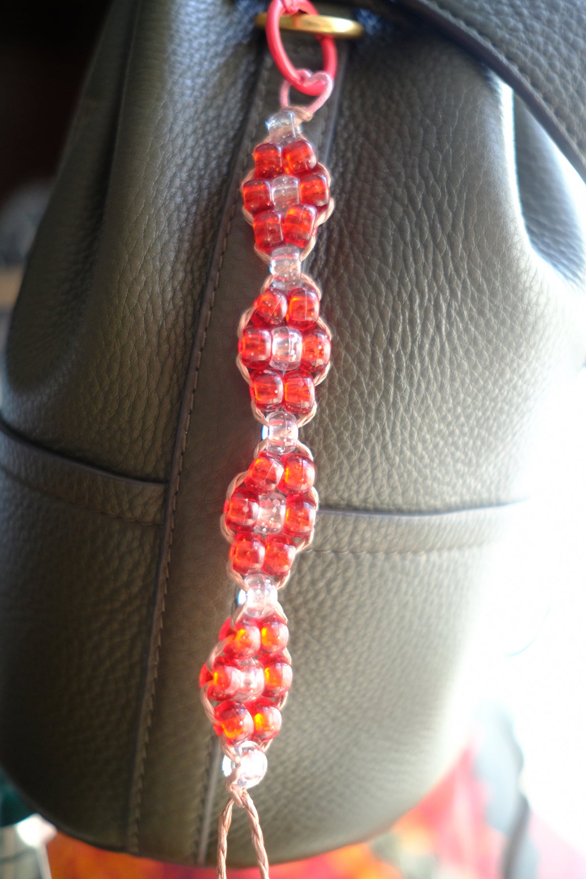 Red Blossom Bag Charm