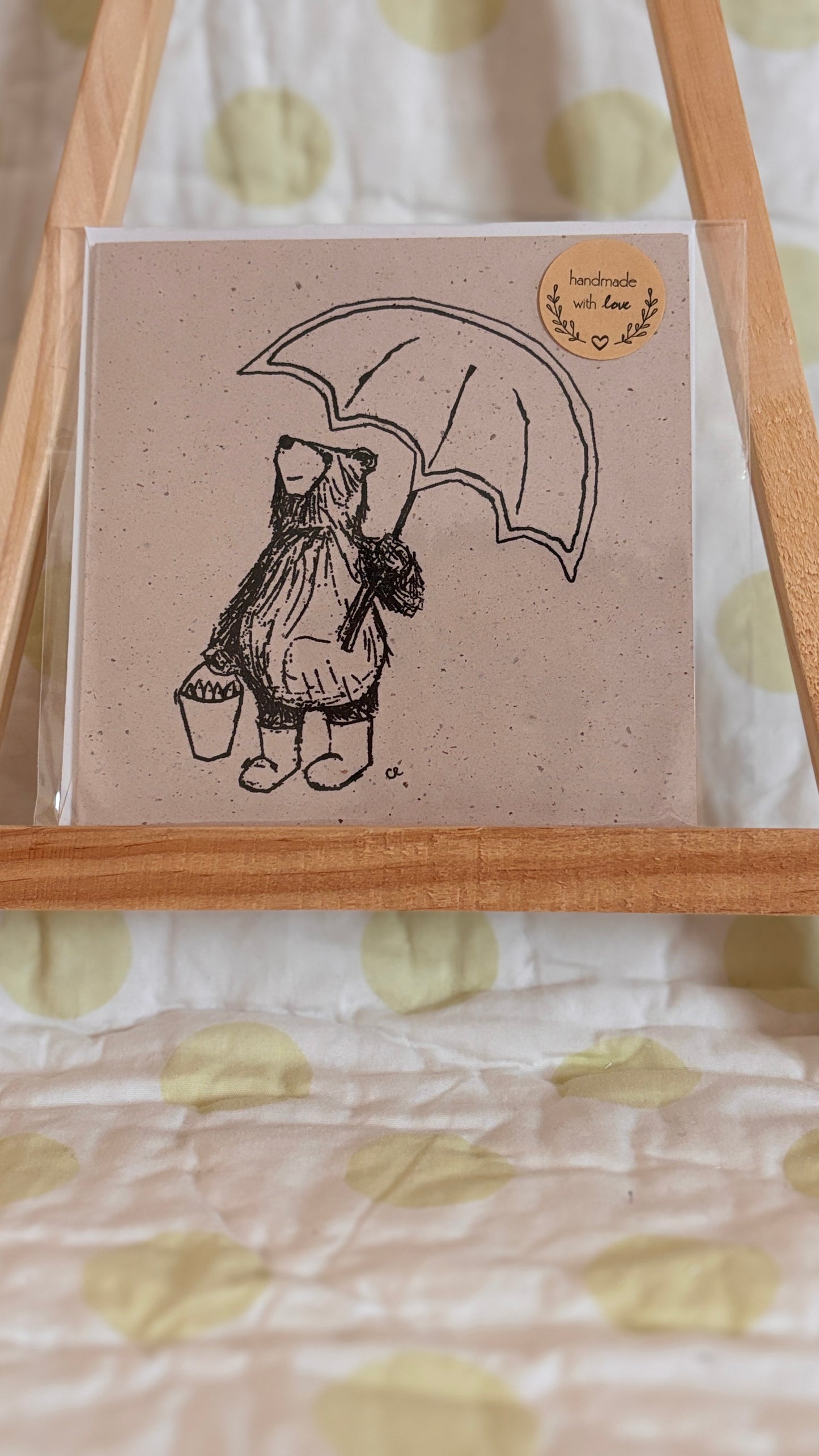 Fishing Bear- Handmade Felt Cards