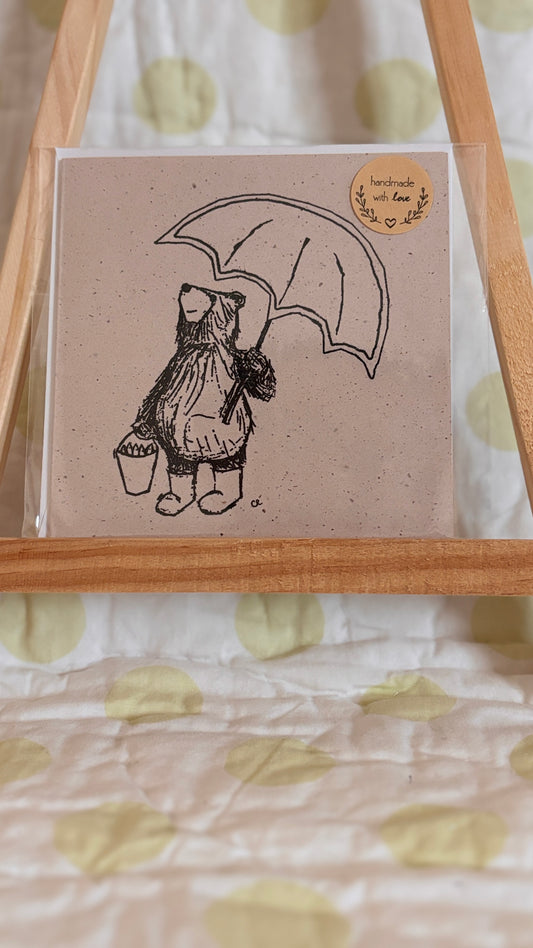 Fishing Bear- Handmade Felt Cards