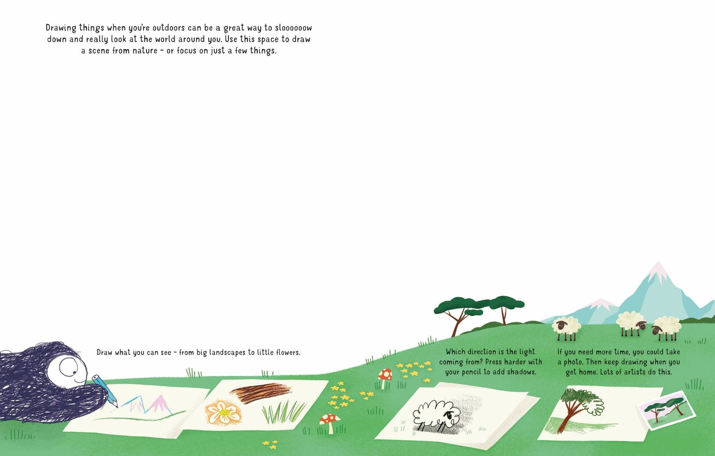 Usborne Calming Nature Activity Book Alice James, Lizzie Cope Illustrated by Heloise Mab, Ada Crowe
