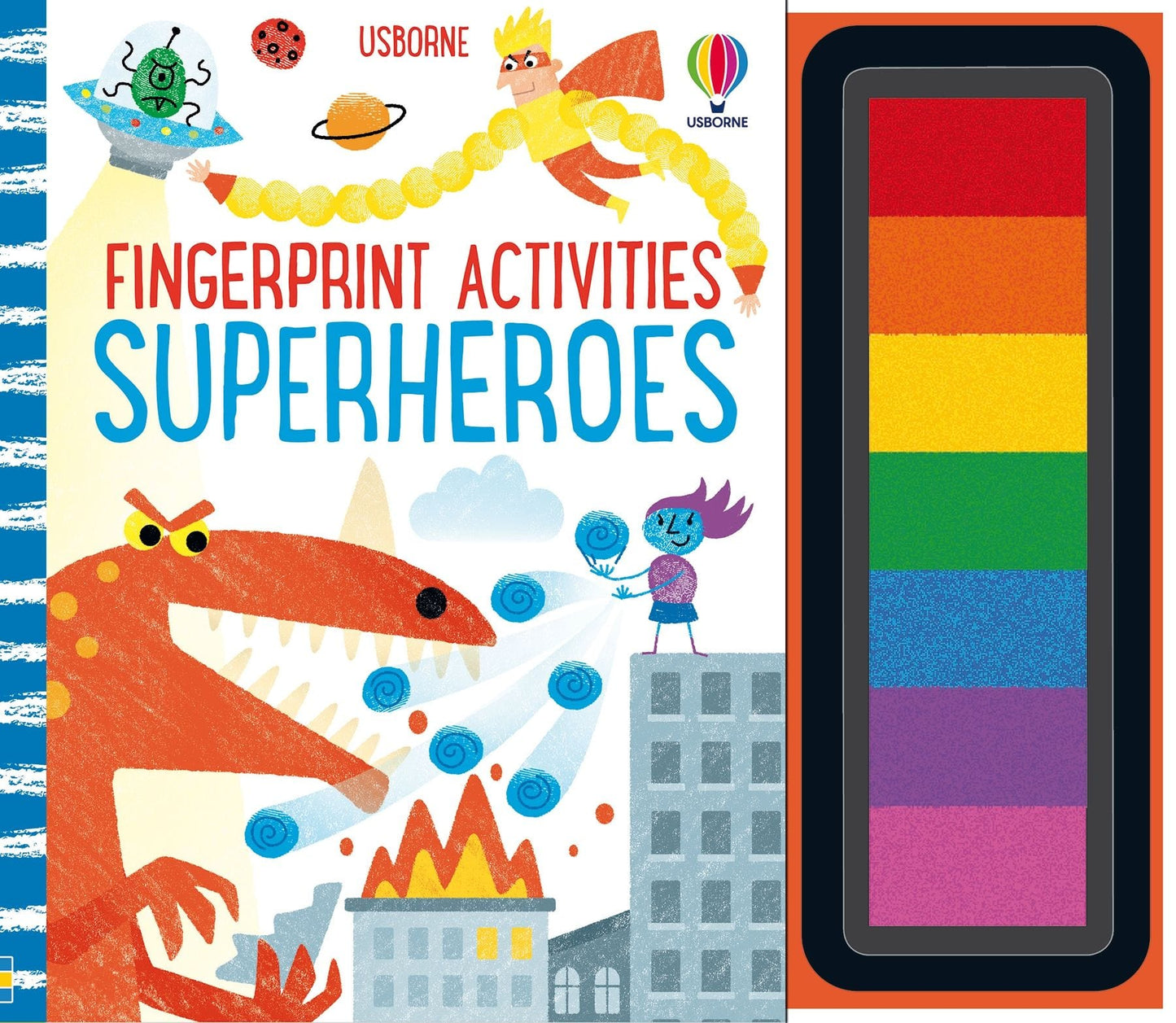 Usborne Fingerprint Activities Superheroes Fiona Watt Illustrated by Candice Whatmore