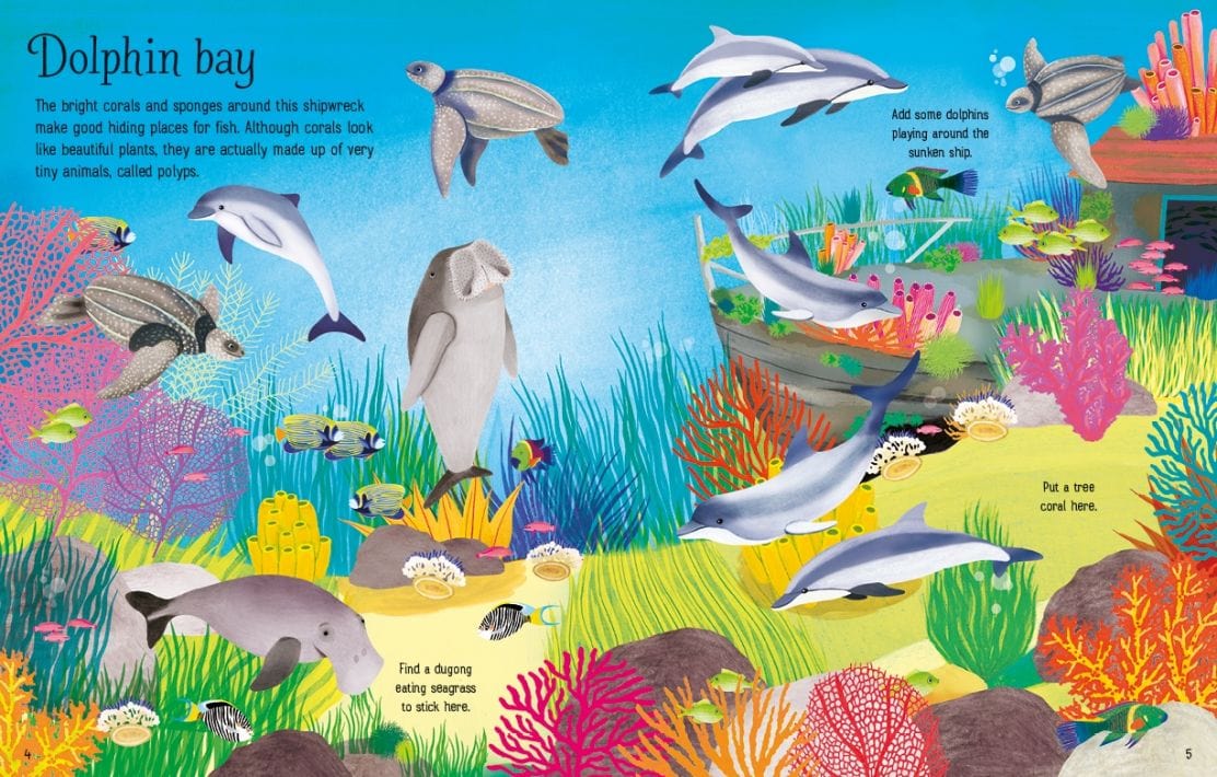Usborne First Sticker Book Coral reef Kristie Pickersgill Illustrated by Mariona Cabassa