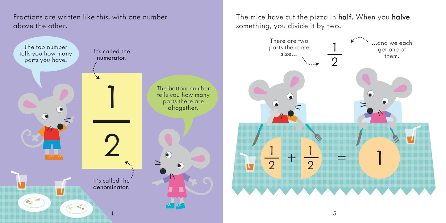 Usborne Fractions Matching Games and Book Kate Nolan Illustrated by Jayne Schofield