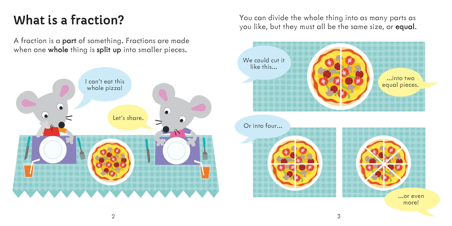Usborne Fractions Matching Games and Book Kate Nolan Illustrated by Jayne Schofield