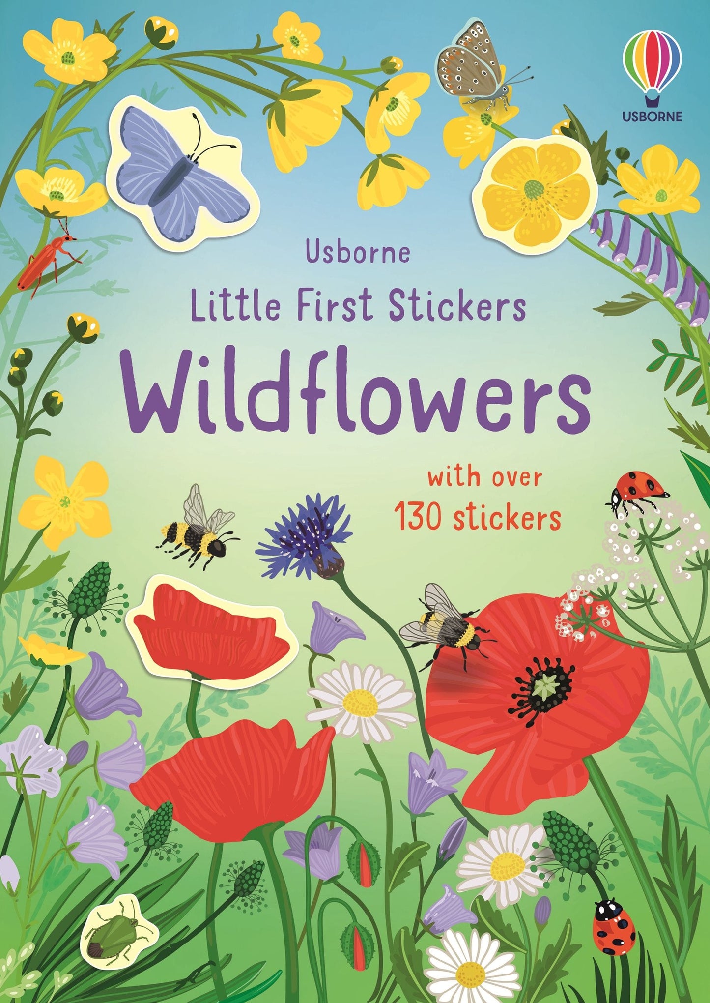 Usborne Little First Stickers Wildflowers Caroline Young Illustrated by Sarah Watkins