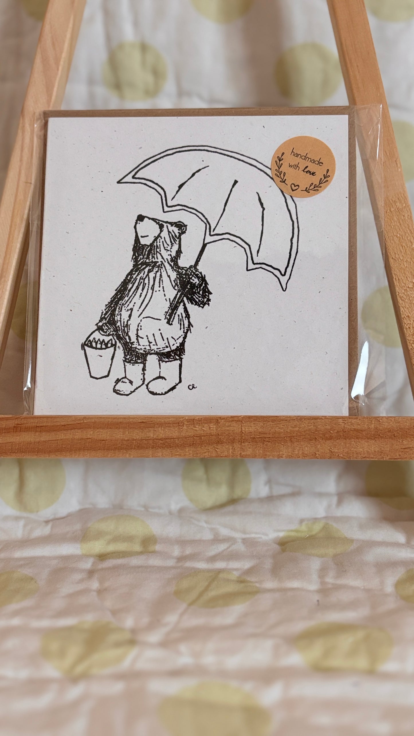 Fishing Bear- Handmade Felt Cards