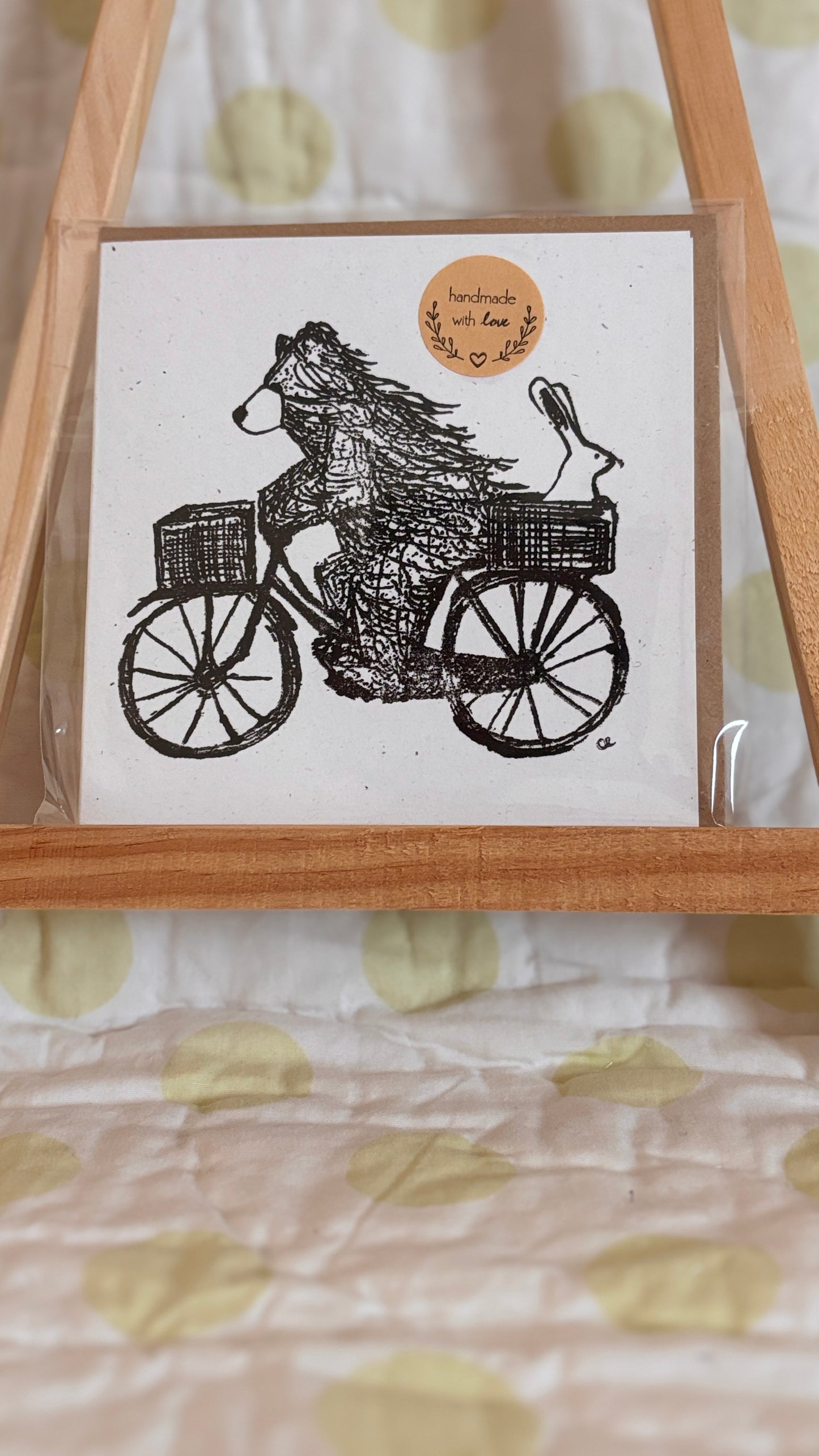 Speedy Bear - Handmade Felt Cards