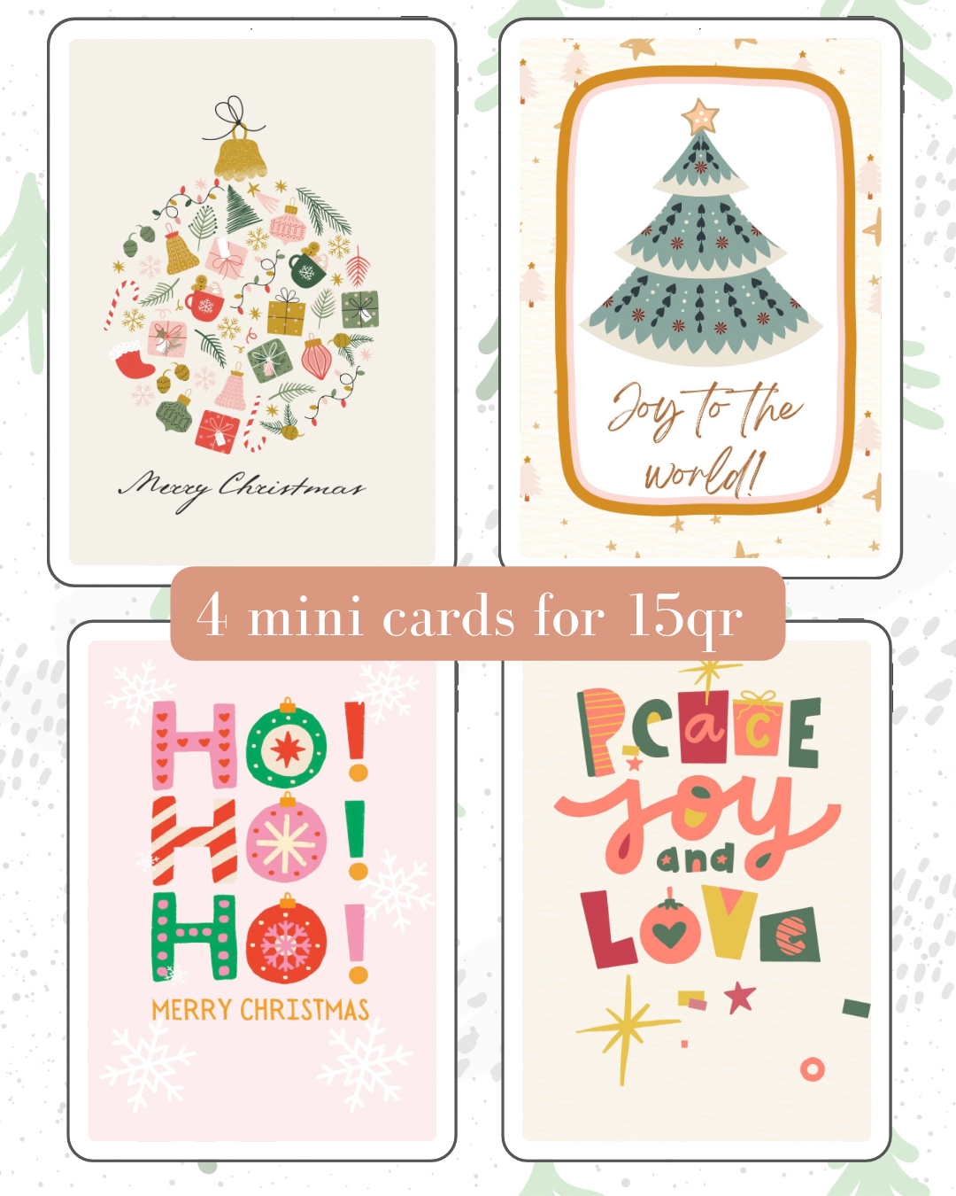 Mini Christmas cards pack