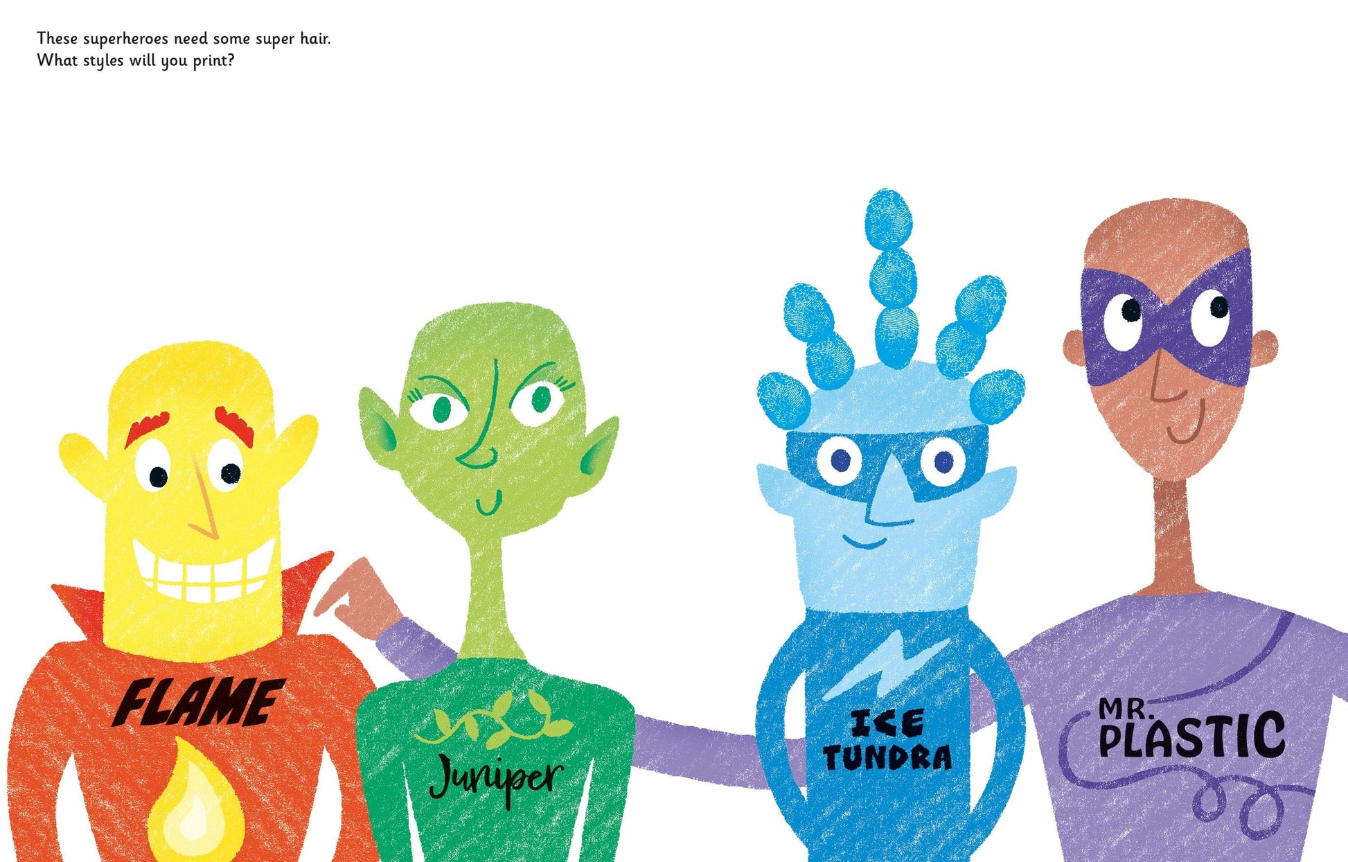 Usborne Fingerprint Activities Superheroes Fiona Watt  Illustrated by Candice Whatmore