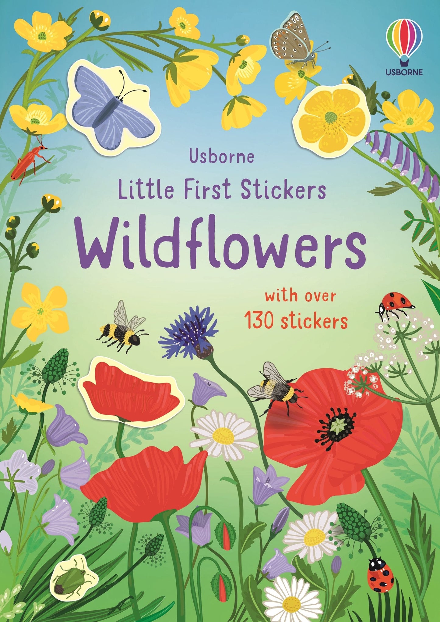 Usborne Little First Stickers Wildflowers Caroline Young  Illustrated by Sarah Watkins