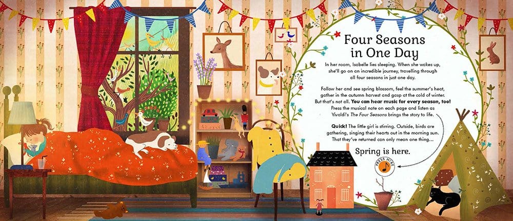 Book Bag Doha  The The Story Orchestra: Four Seasons in One Day: Press the note to hear Vivaldi's music: Hardcover –  by Jessica Courtney-Tickle  (Illustrator)